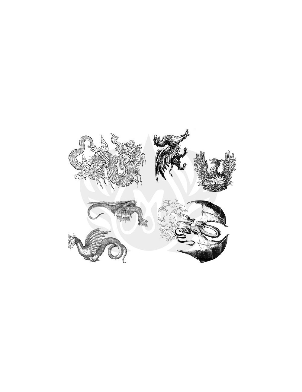 Plantilla seda DSS-0115 dragones Plantilla seda DSS-0115 dragones